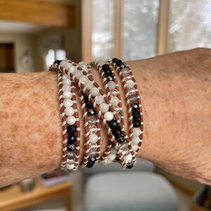 CHAN LUU WRAP BRACELET BLACK WHITE
